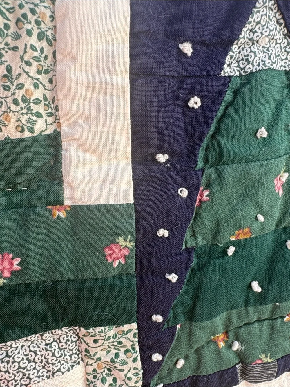 Hand stitched  Winter Cabin Quilt